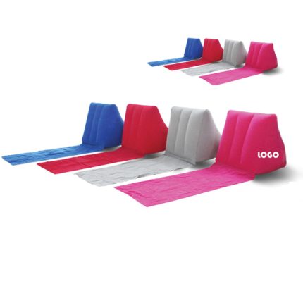 Velvet Inflatable Beach Lounger Back Pillow Cushion